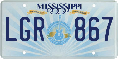 MS license plate LGR867