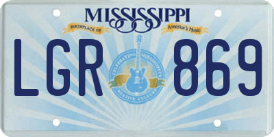 MS license plate LGR869