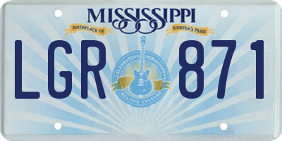 MS license plate LGR871