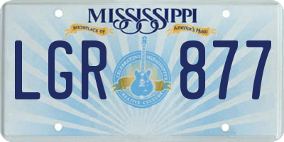MS license plate LGR877