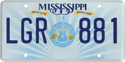 MS license plate LGR881