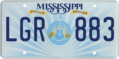 MS license plate LGR883