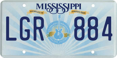 MS license plate LGR884