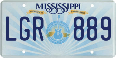 MS license plate LGR889