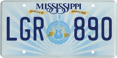 MS license plate LGR890