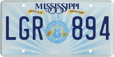 MS license plate LGR894