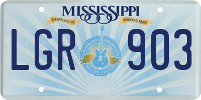 MS license plate LGR903