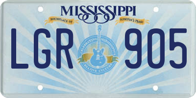 MS license plate LGR905