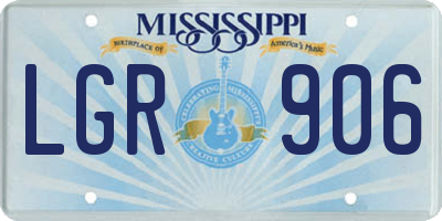 MS license plate LGR906