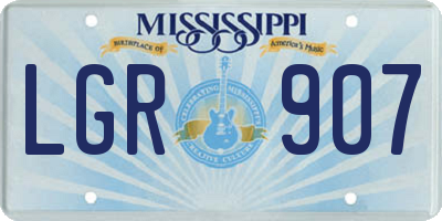 MS license plate LGR907
