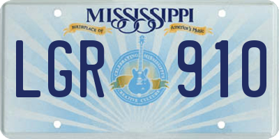 MS license plate LGR910