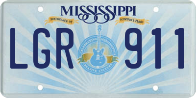 MS license plate LGR911
