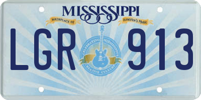 MS license plate LGR913