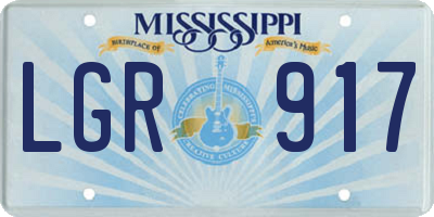 MS license plate LGR917