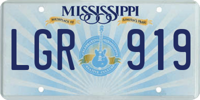 MS license plate LGR919