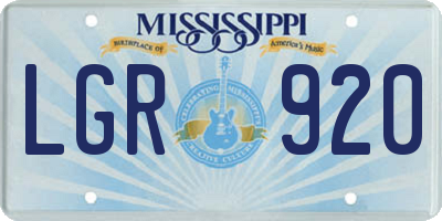 MS license plate LGR920