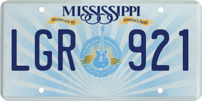 MS license plate LGR921