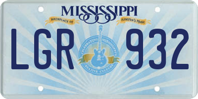 MS license plate LGR932