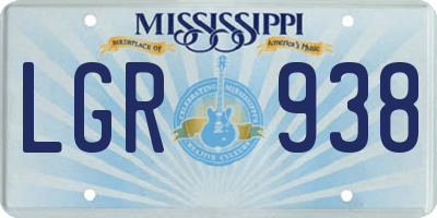 MS license plate LGR938