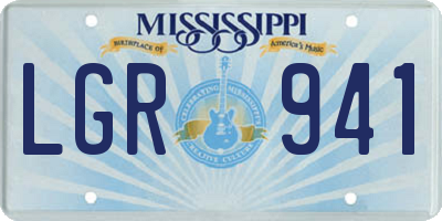 MS license plate LGR941