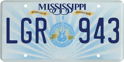 MS license plate LGR943
