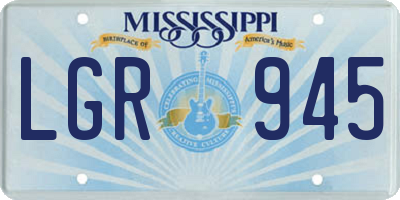 MS license plate LGR945