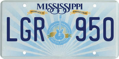 MS license plate LGR950