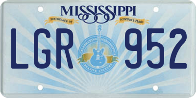 MS license plate LGR952