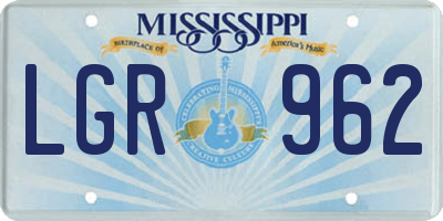 MS license plate LGR962