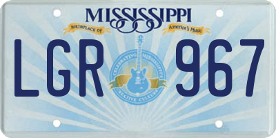 MS license plate LGR967