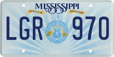 MS license plate LGR970