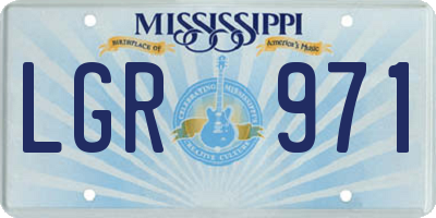 MS license plate LGR971