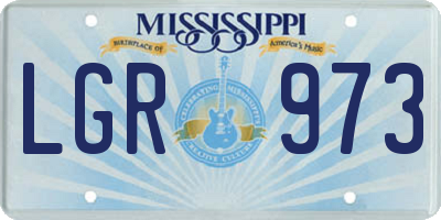 MS license plate LGR973