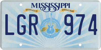 MS license plate LGR974