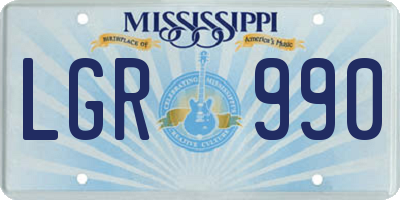 MS license plate LGR990