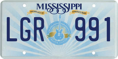 MS license plate LGR991