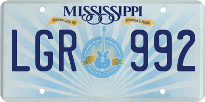 MS license plate LGR992