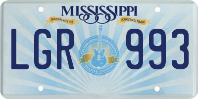 MS license plate LGR993