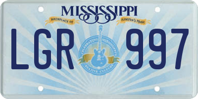 MS license plate LGR997