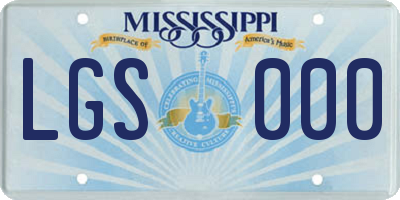 MS license plate LGS000