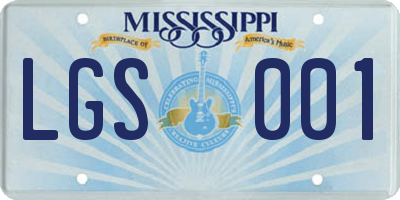 MS license plate LGS001
