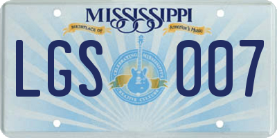 MS license plate LGS007