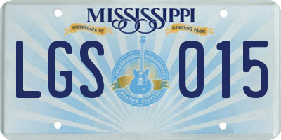 MS license plate LGS015