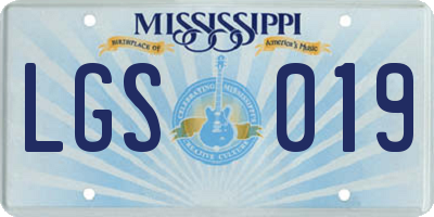 MS license plate LGS019