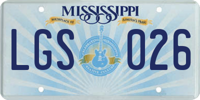 MS license plate LGS026