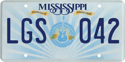 MS license plate LGS042