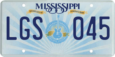 MS license plate LGS045