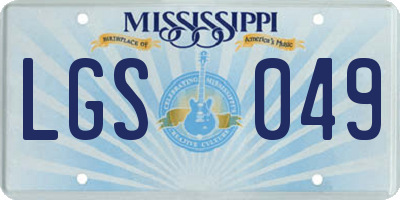 MS license plate LGS049