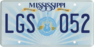 MS license plate LGS052