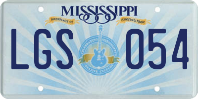 MS license plate LGS054